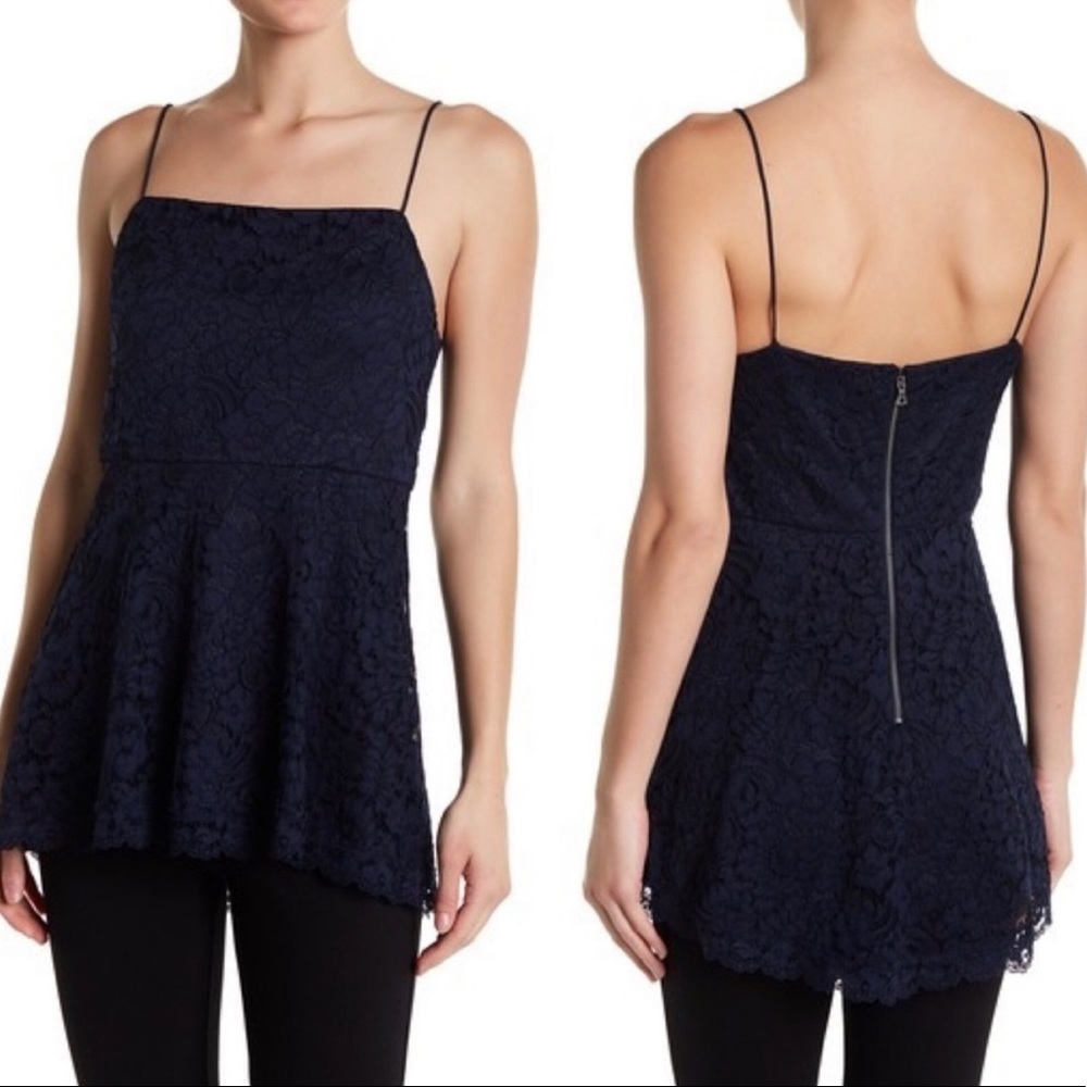 Alice + Olivia Maxine Lace Cami Peplum Tank NWT